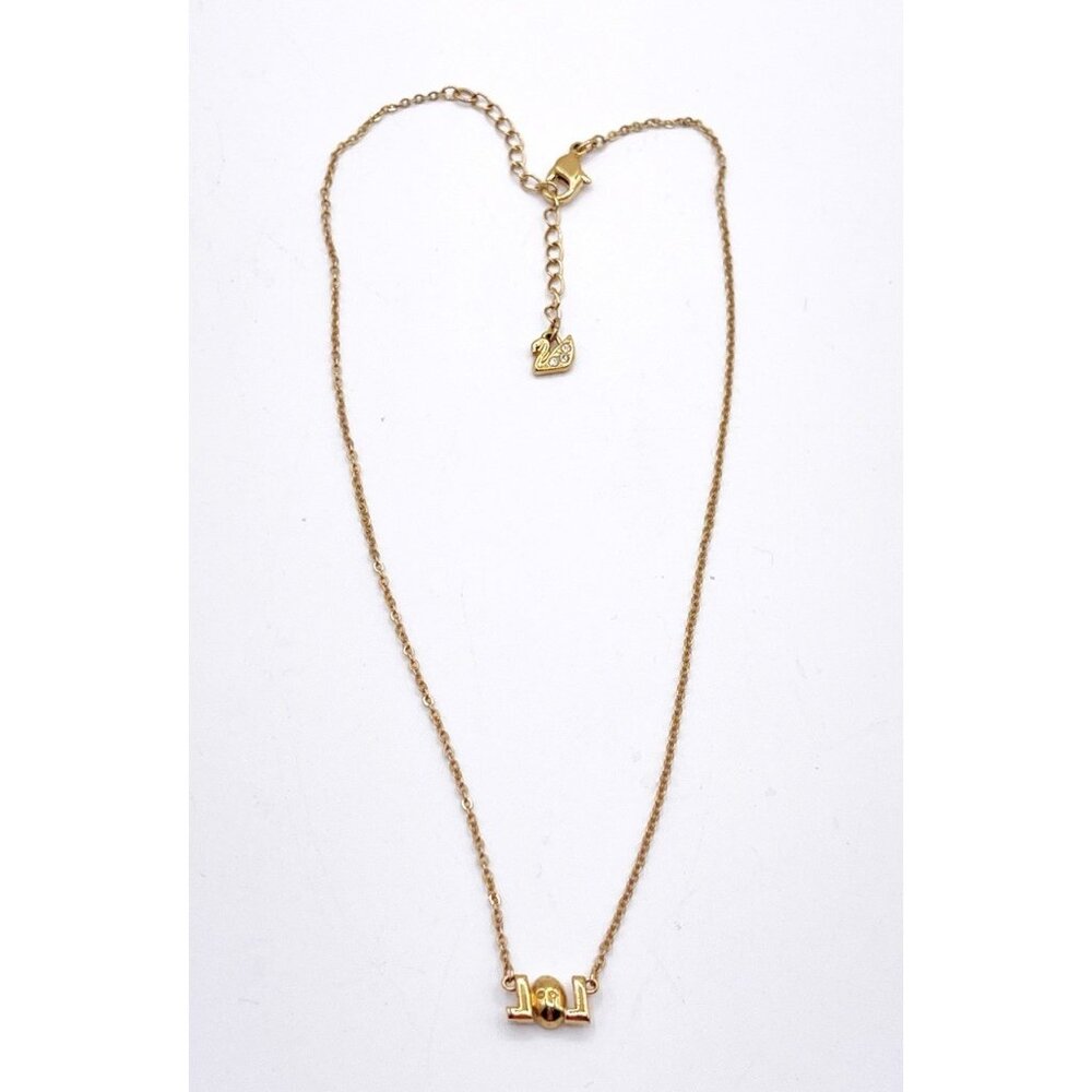 Swarovski Crystal Humorist LOL Pendant Necklace Gold Tone Adjustable Length - Picture 2 of 7